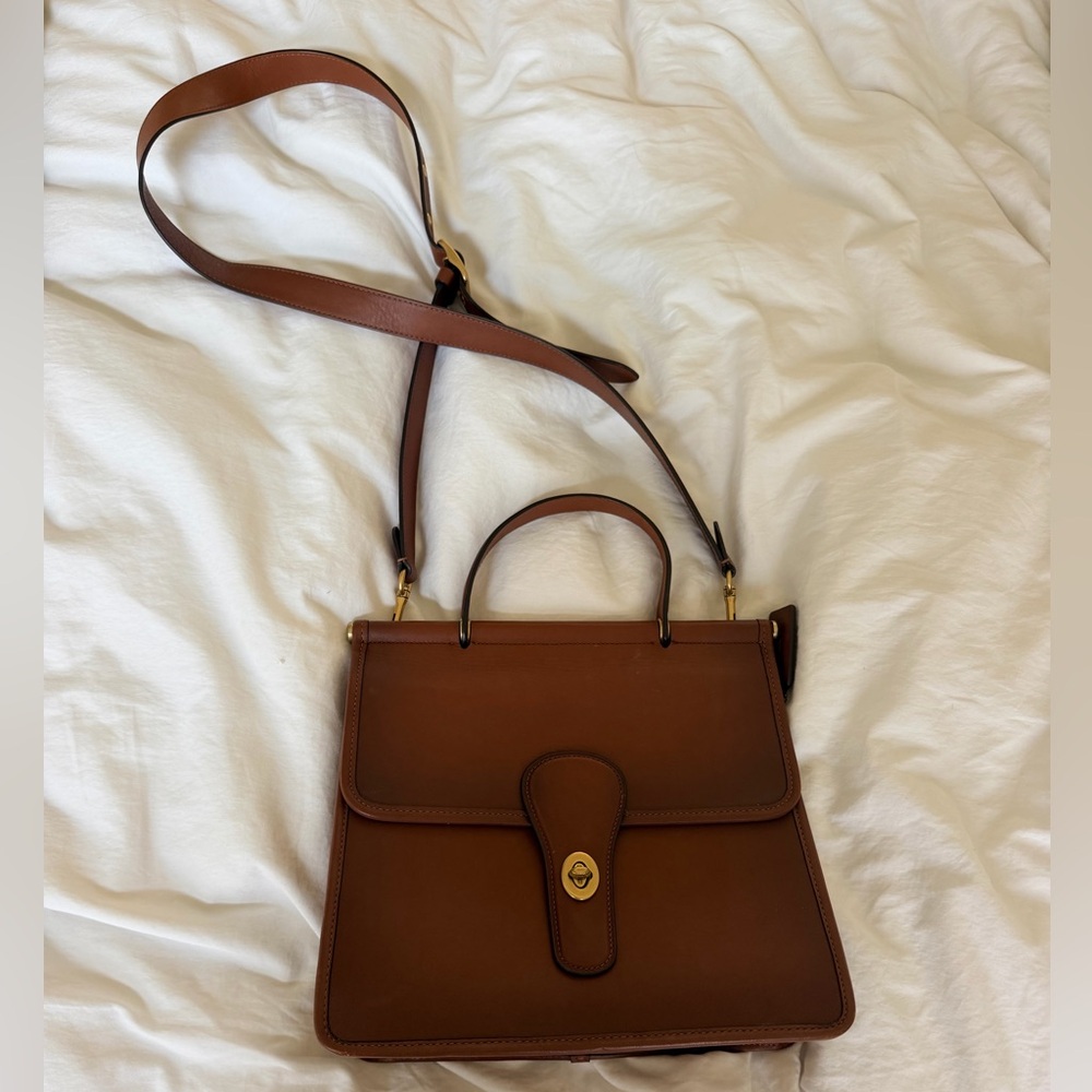 Coach Willis Bag -Classic Brown Leather Top-Handle Crossbody Bag